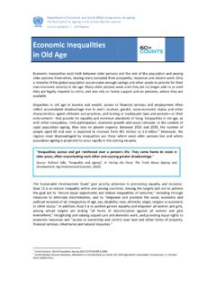 Economic Inequalities in Old Age - United Nations