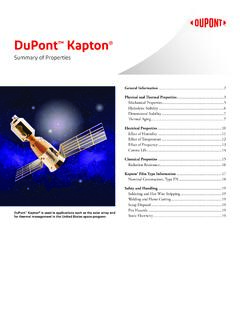 Kapton&#174; Summary of Properties - DuPont