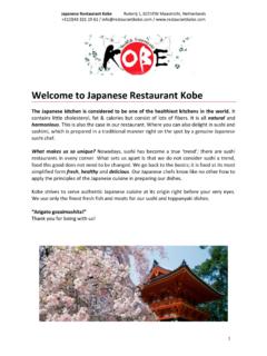 Welcome to Japanese Restaurant Kobe