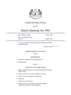 Act 276 Islamic Banking Act 1983 - Bank Negara …