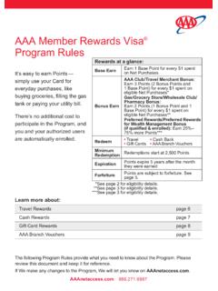 AAA Member Rewards Visa&#174; Program Rules - Bank of …