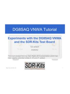 Experiments with the DG8SAQ VNWA and the SDR-Kits Test ...