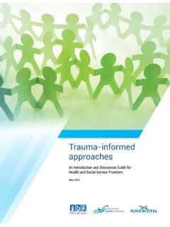 Trauma-informed approaches - Nova Scotia