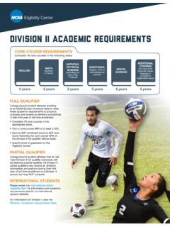 DIVISION II ACADEMIC REQUIREMENTS - fs.ncaa.org