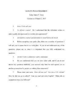 GUILTY PLEA COLLOQUY - United States District Court