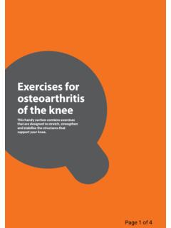 Versus Arthritis - Osteoarthritis of the knee exercises