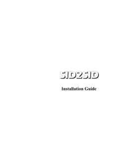 SID2SID Installation Guide - MSSIAH Cartridge