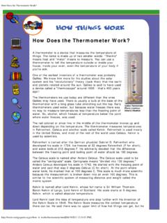 How Does the Thermometer Work? - Monroe Career &amp; …