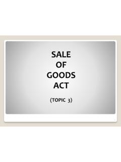 SALE OF GOODS ACT - Weebly