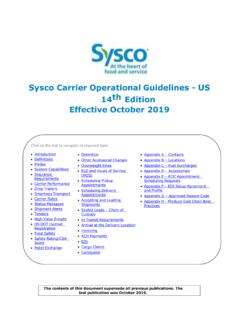 Sysco Carrier Operational Guidelines - US 14th Edition …