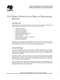 11-8 DESIGN GUIDELINES OF PRECAST PRESTRESSED GIRDERS