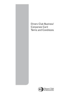 Diners Club Business/ Corporate Card Terms and …