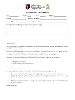 LESSON OBSERVATION FORM - Norbury Manor Business ...