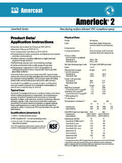 Amerlock Series Fast drying surface tolerant VOC compliant ...