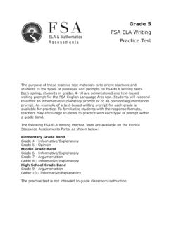 Grade 5 FSA ELA Writing Practice Test - fsassessments.org