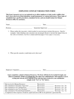 Employee Conflict Resolution Form template