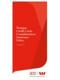 Westpac Credit Cards Complimentary Insurance Policy.