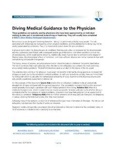 Diving Medical Guidance to the Physician