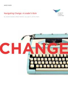 Navigating Change: A Leader’s Role - CCL