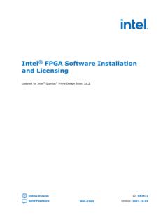 Intel&#174; FPGA Software Installation and Licensing