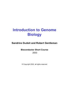 Introduction to genome biology - cs.mcgill.ca