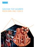 SANDVIK TOP HAMMER ROCK DRILLING TOOLS - …