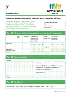 Over 70s GP Visit Card Application Form - Ireland's Health ...