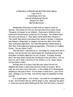 Sermons 1-24-16 - A Person's a Person No Matter Ho