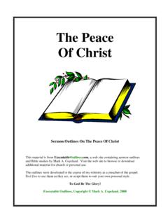 The Peace Of Christ - Executable Outlines