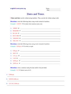 Dates and Times - English for Everyone