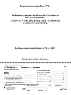Scroll down to complete Form NYS-1 Tab between entry …
