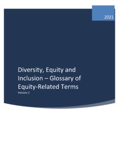 Diversity, Equity and Inclusion – Glossary of Equity