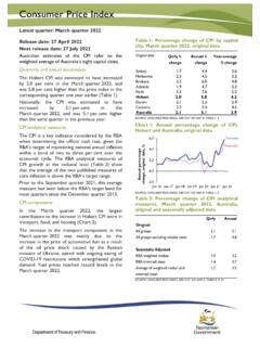 Consumer Price Index - treasury.tas.gov.au