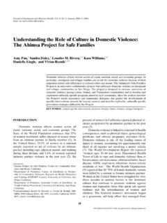 Understanding the Role of Culture in Domestic Violence ...