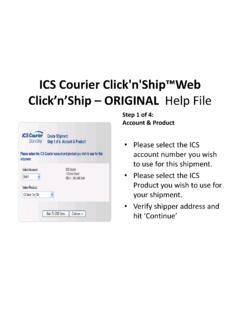 ICS Courier Click'n'Ship™Web Click’n’Ship ORIGINAL Help File