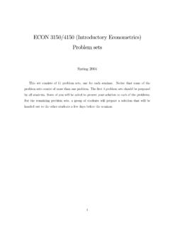 ECON 3150/4150 (Introductory Econometrics) Problem sets