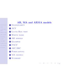AR, MA and ARMA models - Hedibert