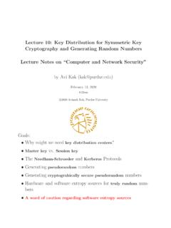 Lecture 10: Key Distribution for Symmetric Key Lecture ...