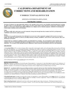 State of California Department of Corrections and ...