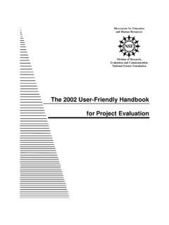 The 2002 User-Friendly Handbook for Project Evaluation ...
