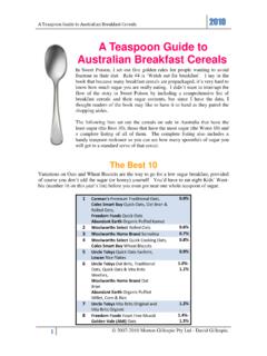 A Teaspoon Guide to Australian Breakfast Cereals