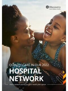 QUALITY CARE IN OUR 2022 HOSPITAL NETWORK
