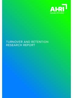 TURNOVER AND RETENTION RESEARCH REPORT - AHRI