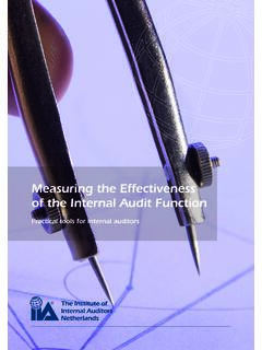 Measuring the Effectiveness of the Internal Audit Function