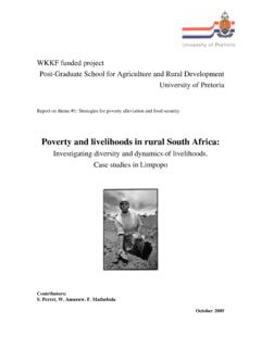Poverty and livelihoods in rural South Africa