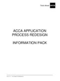 ACCA APPLICATION PROCESS REDESIGN INFORMATION PACK