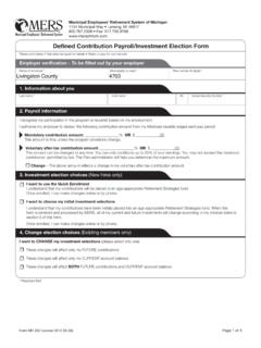 Defined Contribution Payroll/Investment Election Form