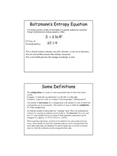 Boltzmann’s Entropy Equation - University of New …