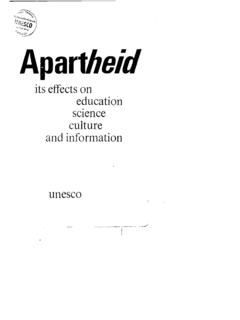 Apartheid: its effects on education, science, culture …