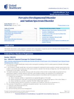 Pervasive Developmental Disorder and Autism Spectrum …
